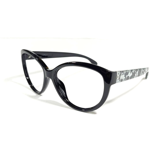 Adrienne Vittadini Black Floral Cat Eye Women's Fashion Sunglasses !Frames Only! - Picture 1 of 8